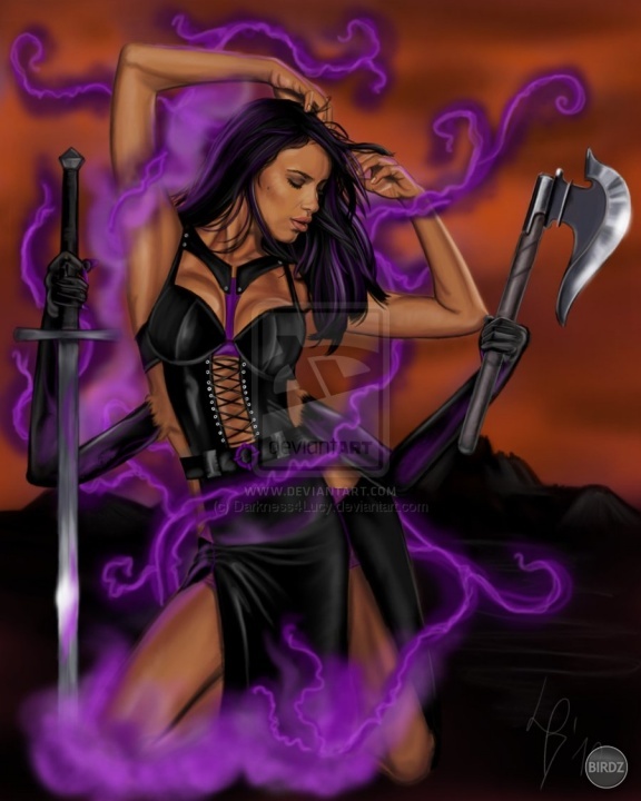 Morrigan, démonická bojovníčka.
http://darkness4lucy.deviantart.com/gallery/#/d32aq91