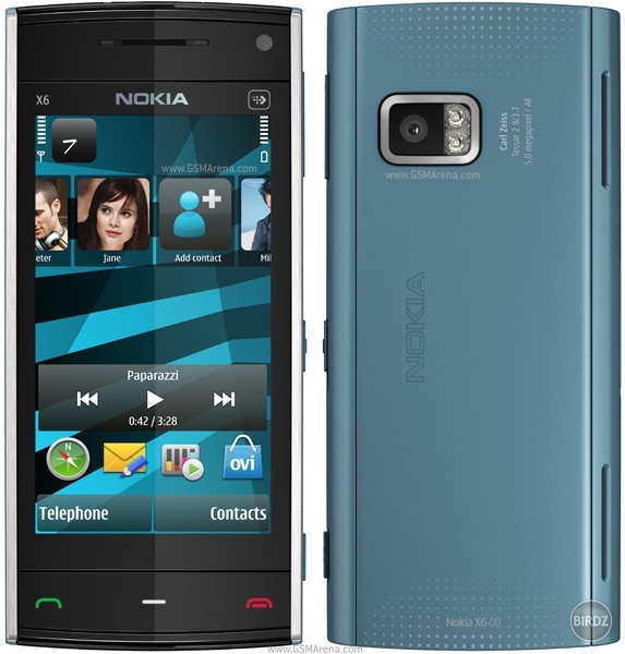 Smartphone Nokia X6 - pamäť 32 GB / 128 MB SDRAM / 512 MB ROM. fotoaparát - 2592 x 1944 (5 Mpx). dotykový displej o rozlíšení 360 x 640 bodov (vo formáte 16:9).
