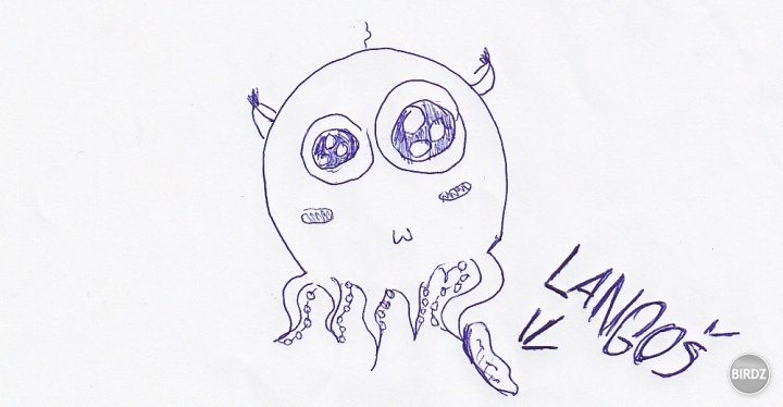 Ja: (učím sa v kresle)
Demoniqangel: (Práve dokreslila) Chceš vidieť akú chobotničku som nakreslila?
Ja: Chcem ju vidieť len keď nosí tá chobotnička langoše.
Demoniqangel: (Niečo rýchlo dokreslí) ...nosí!


...len som vám chcel povedať ako vznikol tento o
