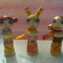 drevené bábiky, výška 7cm, ručne maľované