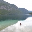 v jazere Bohinj, dost studena voda :D