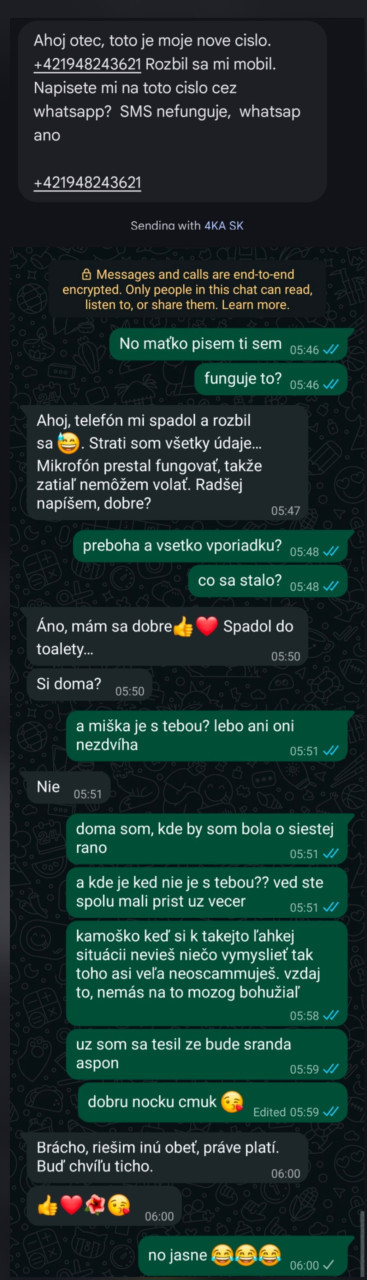 mal som byť menej otravný, zajtra skúsim z iného čisla, mám ich asi 5