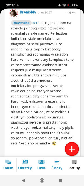 Karolko bol vzdy alpha samec alp ha ha ha ha
alp = abnormálne labilný pičús