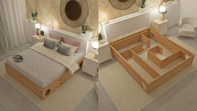 ideálna postel pre majiteľov mačiek, a skladovanie zvratkov pod posteľov  :D 