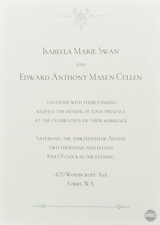 Pozvánka na svadbu Edwarda a Belly :)