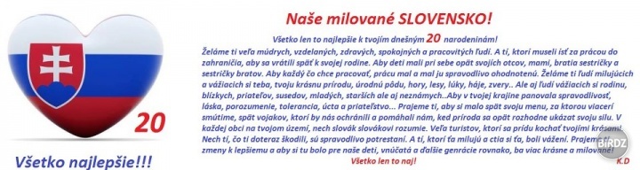 Najkrajšie prianie Slovensku!