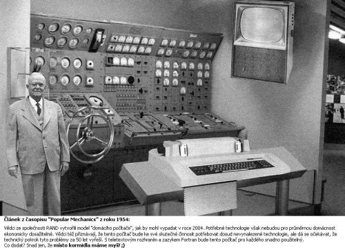 v roku 1954 vedci predpokladali, ze takto bude vyzerat pocitat v roku 2004