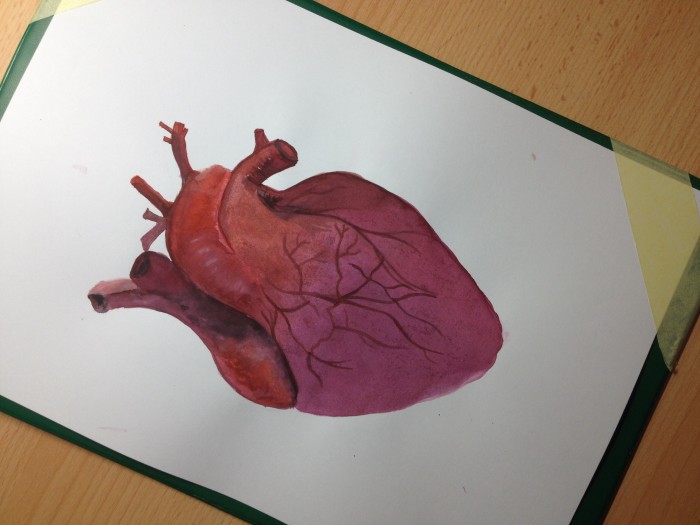 This Heart.. it beats.. beats for only you. 
(Menej podarený pokus vodovkami)