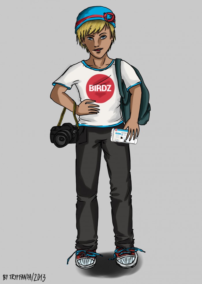 BIRDZák... poznáte tie obrázky, kde sú nakreslené sociálne siete ako ľudia/postavičky? Ja som skúsila, ako by vyzeral Birdz :P