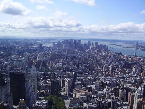 NY, Výhľad z Empire State Building smerom na downtown 