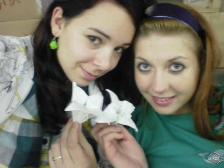 Hu hu mali sme vlastne tvorive dielne a robili sme origami huhu ! :D