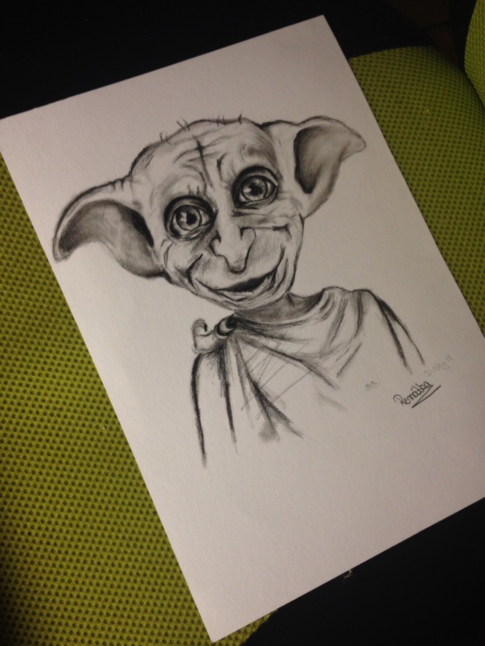 Taaaak pre všetkých milovníkov HP som nakreslila milučkého Dobbyho ^_^ ... Este stále som sa nezmierila s jeho smrťou v sedmičke T_T