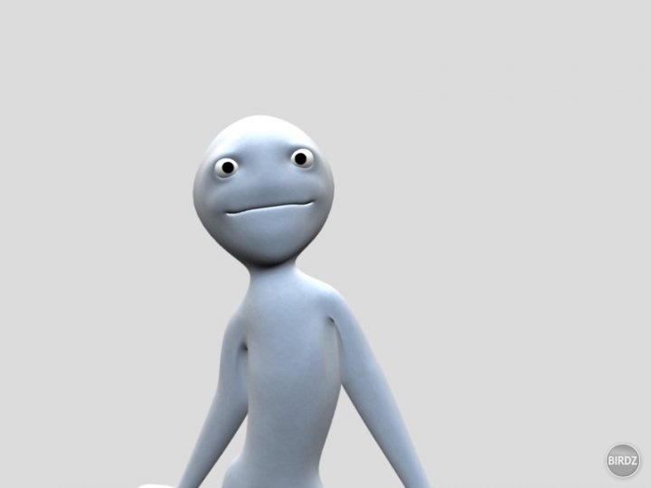 Takto vyzeral môj prvý panáčik (podľa tutorialu)... taký pokrivený ufónik, ale bol môj :)