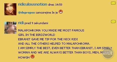 I THINK WE WILL BE THE MOST FAMOUS
LESBOGIRLFRIENDS IN BIRDZ HISTORY
YOU MAKE ME SO HAPPY EVERY DAY
THANX A LOT :)