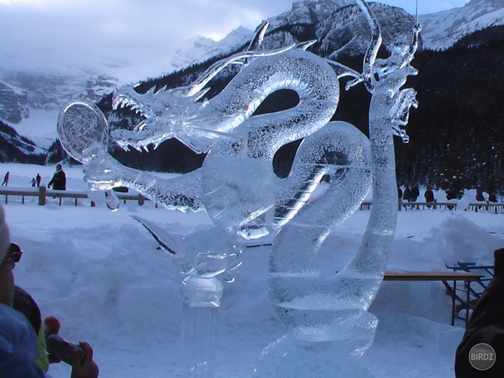 na súťaži o najkrajšiu sochu z ľadu na Lake Louise