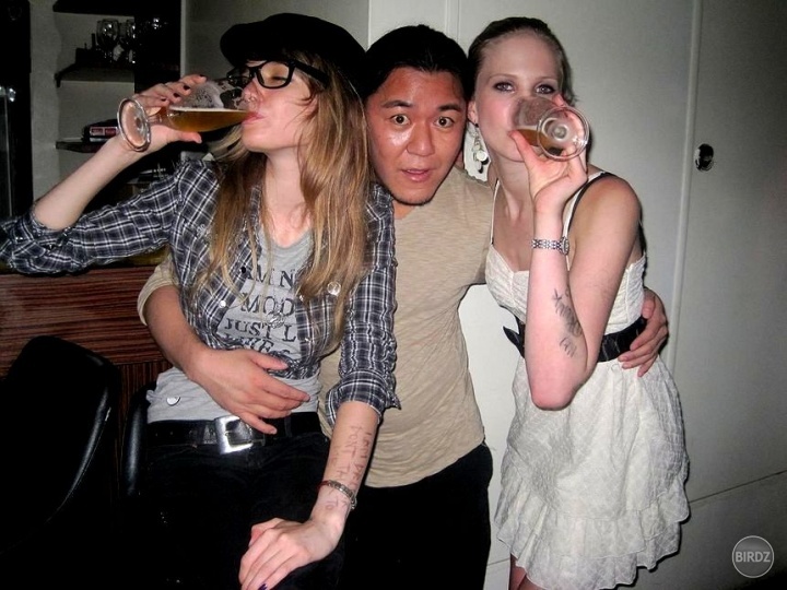 Tokyo parties in Mi Casa on Roppongi crossing - me, Roberto (club owner) and my dear Judith from Germany