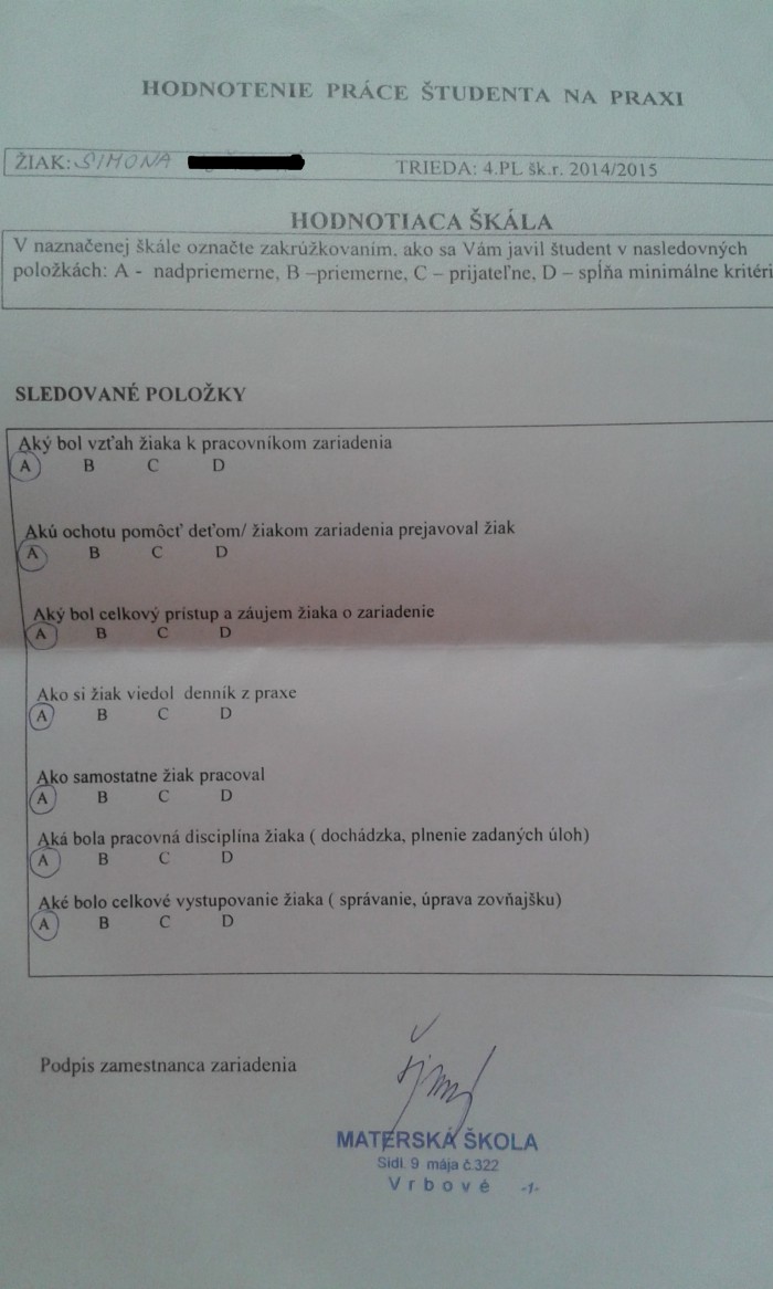 Dostala som samé A-čka...cítim sa ako vysokoškoláčka :D :D :P 