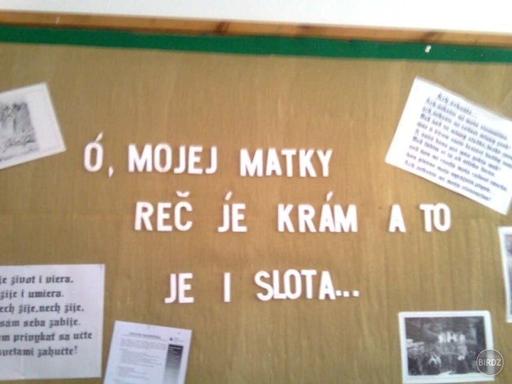 prerobený nápis na nástenke :D