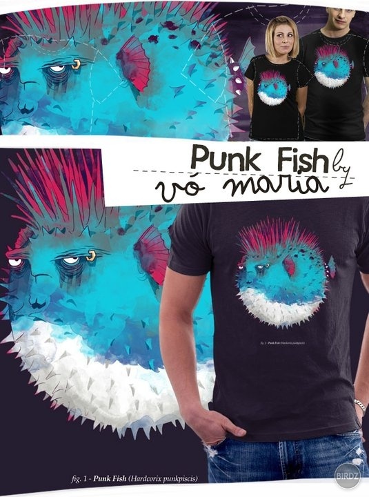 Punk is not death! Punk Fish od dizajnéra Rafaela Bastosa aka Vó Maria. http://www.loviu.com