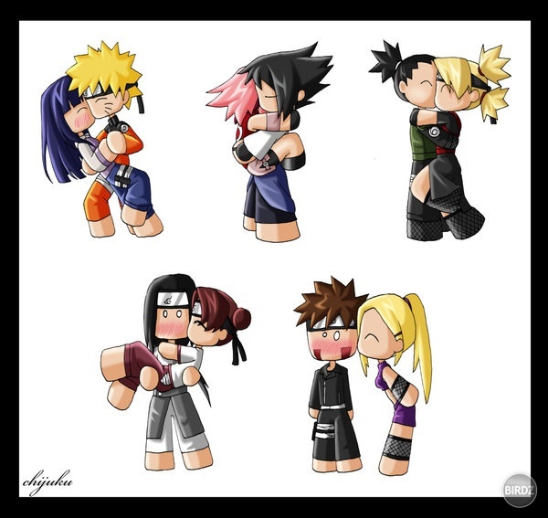 Naruto a Hinata, Sasuke a Sakura, Temari a Shikamaru, Ten ten a Neji, Kiba a Ino ... pockat Kiba a Ino su spolu? to som nevedela:D:D