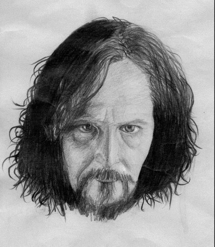 snáď nemusím písať, že je to Sirius Black  :D ( kresba stará dva roky, sranda, že som ju nestratila za ten čas - asi nebudem až taký bordelár :P)