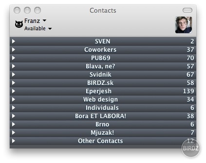 Aby ste vedeli cca čomu musím čeliť, keď som online. K dnešnému dňu 533 = ICQ, MSN, Jabber, Gtalk a FB