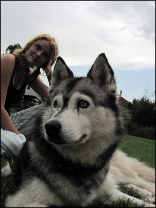 sister & dog 