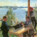 Albert Edelfelt (Fínsko):
Eklöfovi synovia na verande vily Sjökulla