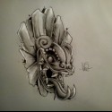 druha najvecsia pycha. aztec demon tattoo sketch