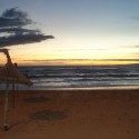 Západ slnka na pláži v El-Arenale