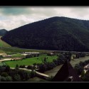 panoráma z najvyššie prístupného položeného miesta na Oravskom hrade
