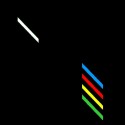 Poggendorfova ilúzia: Ktorá z farebných čiar je pokračovaním hornej bielej čiary? :P