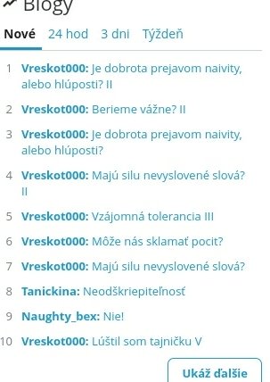 Oh no... kdo tu prerusuje seriu vreskotovych blogov