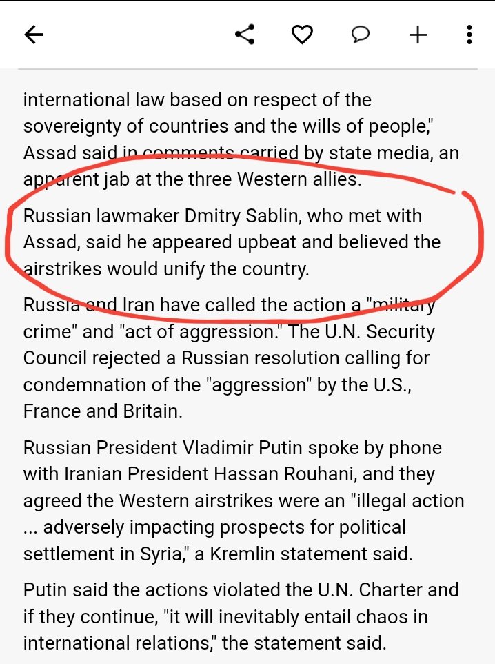 Zaujimava reakcia :D ked Rusi su viac rozhorceni ako Assad 