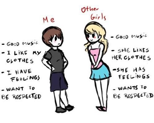 other girls vs me