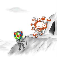 V predchádzajúcej verzii bola tamhore vyriešená Rubikova kocka. V tejto došlo k uvedomeniu, že kde niet mysle, niet problémov, ktoré chcú byť riešené.