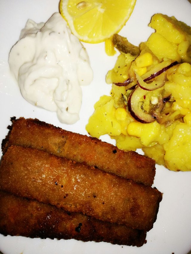 Vegan rybie prsty s vegan tatarkou