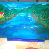 Nový obraz...Rieka a hory...Rozmery- 26,5 x 16,5 cm, drevo, olejomaľba.....je aj na predaj