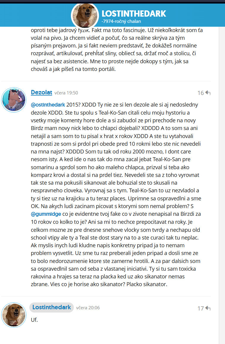 Uf? Nechel si zabrechat haf? XD