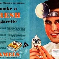 Aj doktor fajci Camelky :D . Taketo boli v minulosti reklamy na tabakove vyrobky.