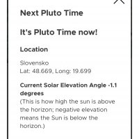 Presne teraz je vonku rovnaké svetlo ako na Plute najväčsia možná viditelnosť. 