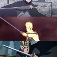 Sasuke Uchiha, Naruto Uzumaki and Boruto Uzumaki ... the ninja sword - shinobi ..xD !!!    :-O 

Boruto - Naruto Next Generations (2017) 