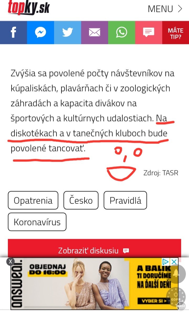 Doteraz boli otvorené bez tancovania? :thinking: aj tety dole na reklame nato vhodne zareagovali :haha: