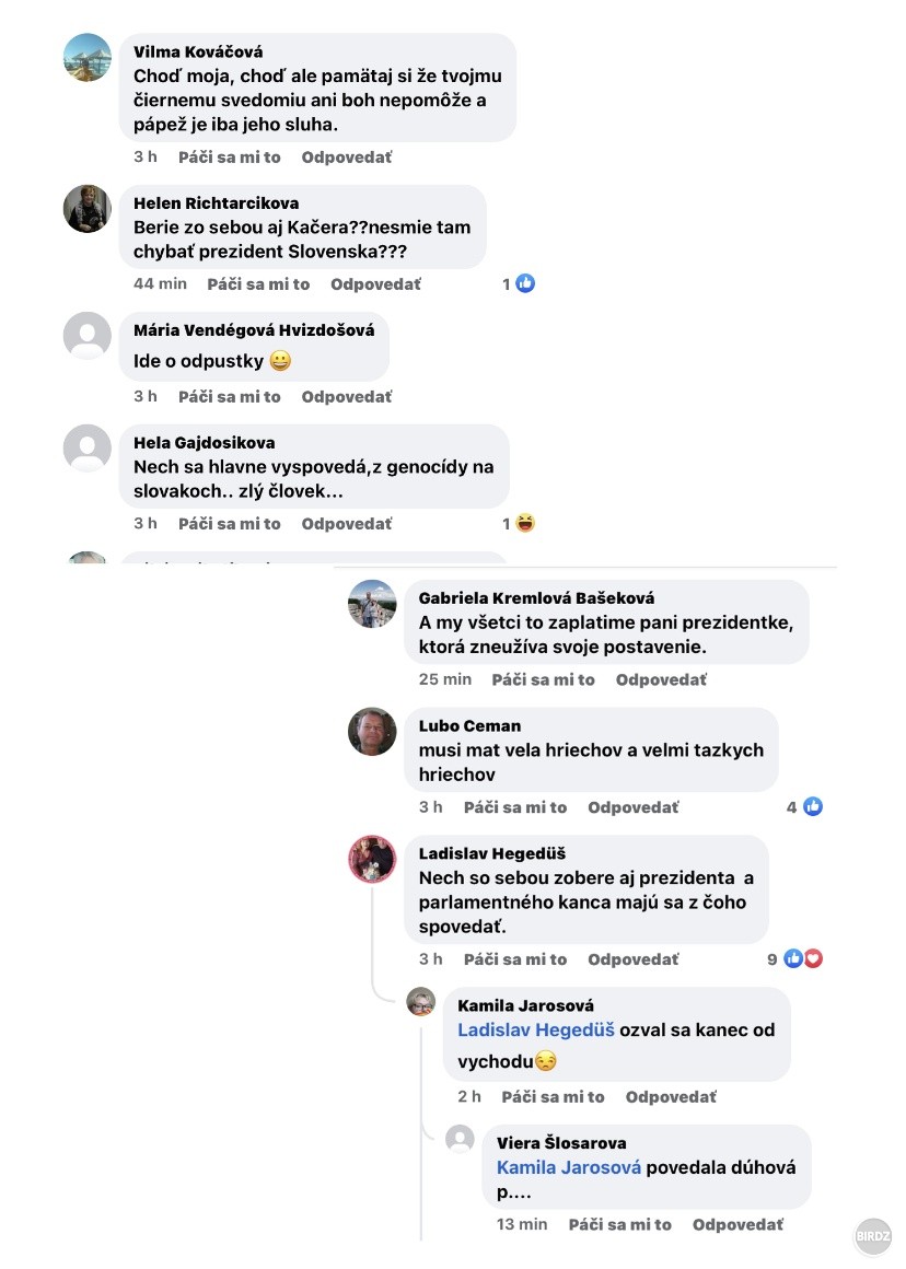 To vždy boli ľudia takí zlí a primitívni? Alebo čo sa stalo? (Reakcie na návštevu prezidentky u pápeža na fb stránke Dobré noviny)