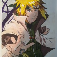 Yondaime Hokage Namikaze Minato akryl na plátne A3 :) 