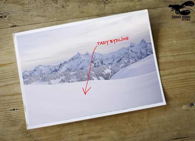 Přišla nám pohlednice od kamaráda, který jel lyžovat do Itálie.