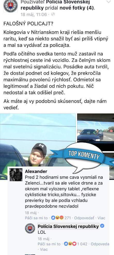 Slovenská polícia boduje. :D  :D      :D