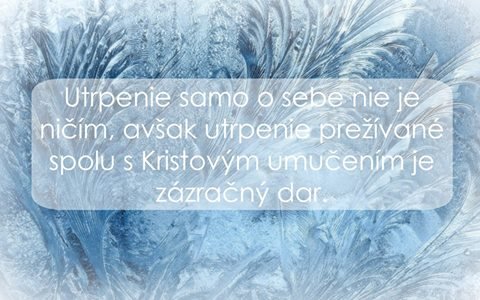 Ale ak budeme milovať až po bolesť, Boh nám udelí svoj pokoj a radosť.  - sv. M. Terézia