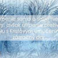 Ale ak budeme milovať až po bolesť, Boh nám udelí svoj pokoj a radosť.  - sv. M. Terézia