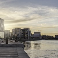 Západ slnka v Aalborgu kde študujem 